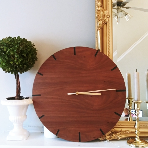 Other - Wall clock wooden gold mid century classic